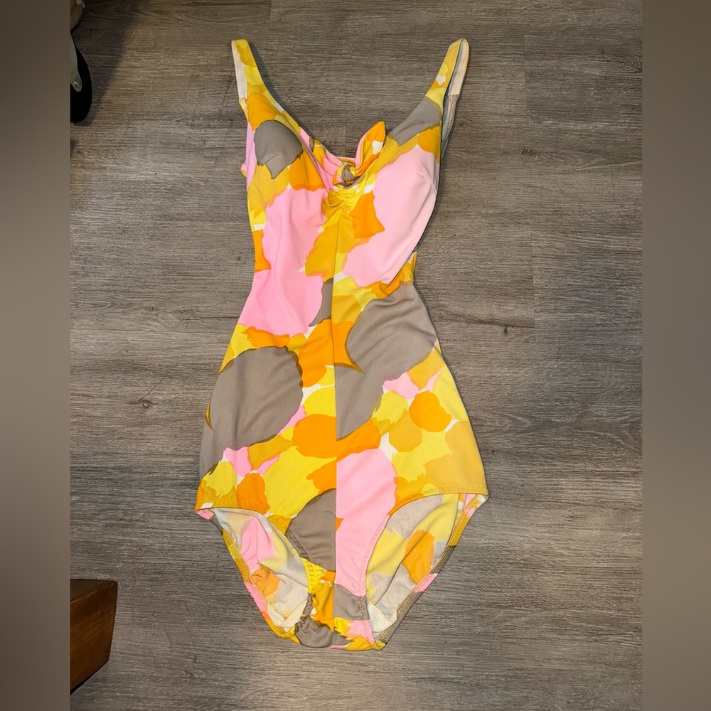 Vtg 60's Psychedelic Print Swimsuit